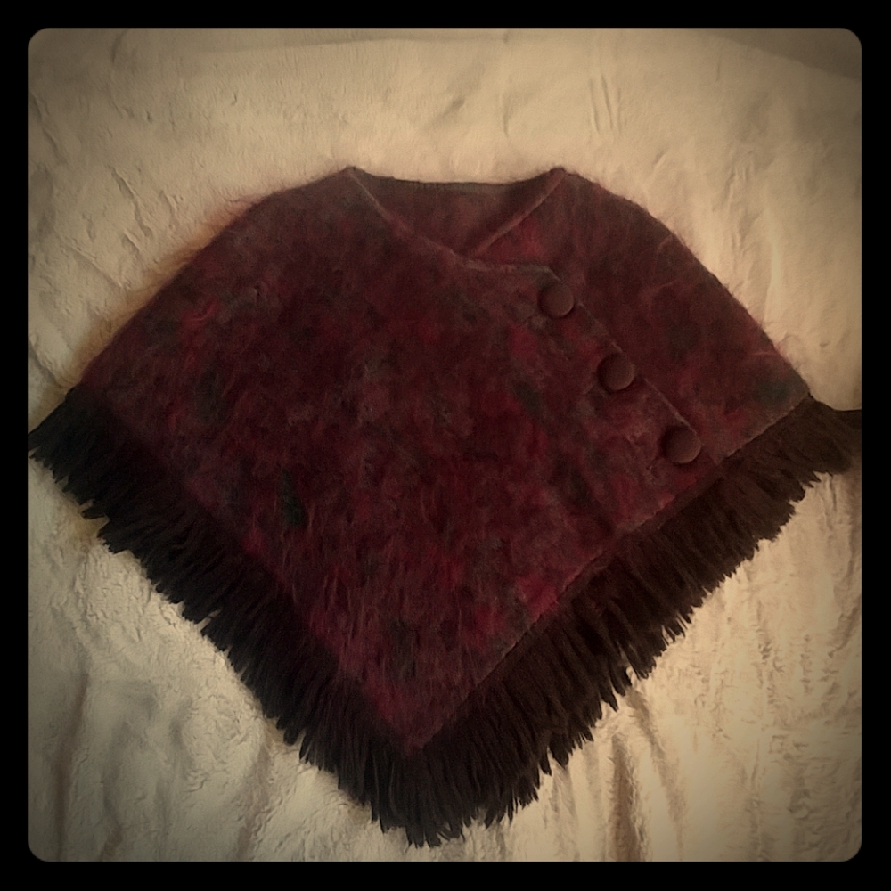 Mohair/wool shawl/cape